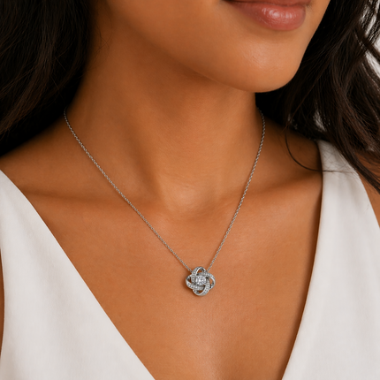 To Our Amazing Daughter Personalised Necklace With Poem, Love Knot Pendant In Keepsake Box