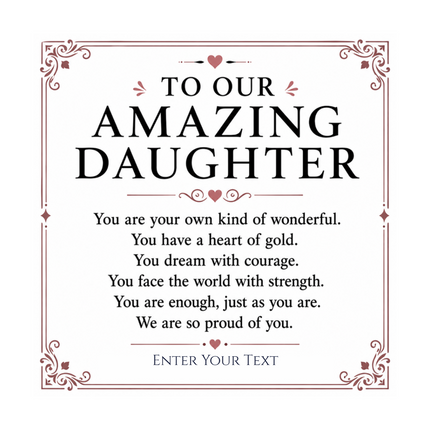 To Our Amazing Daughter Personalised Necklace With Poem, Love Knot Pendant In Keepsake Box