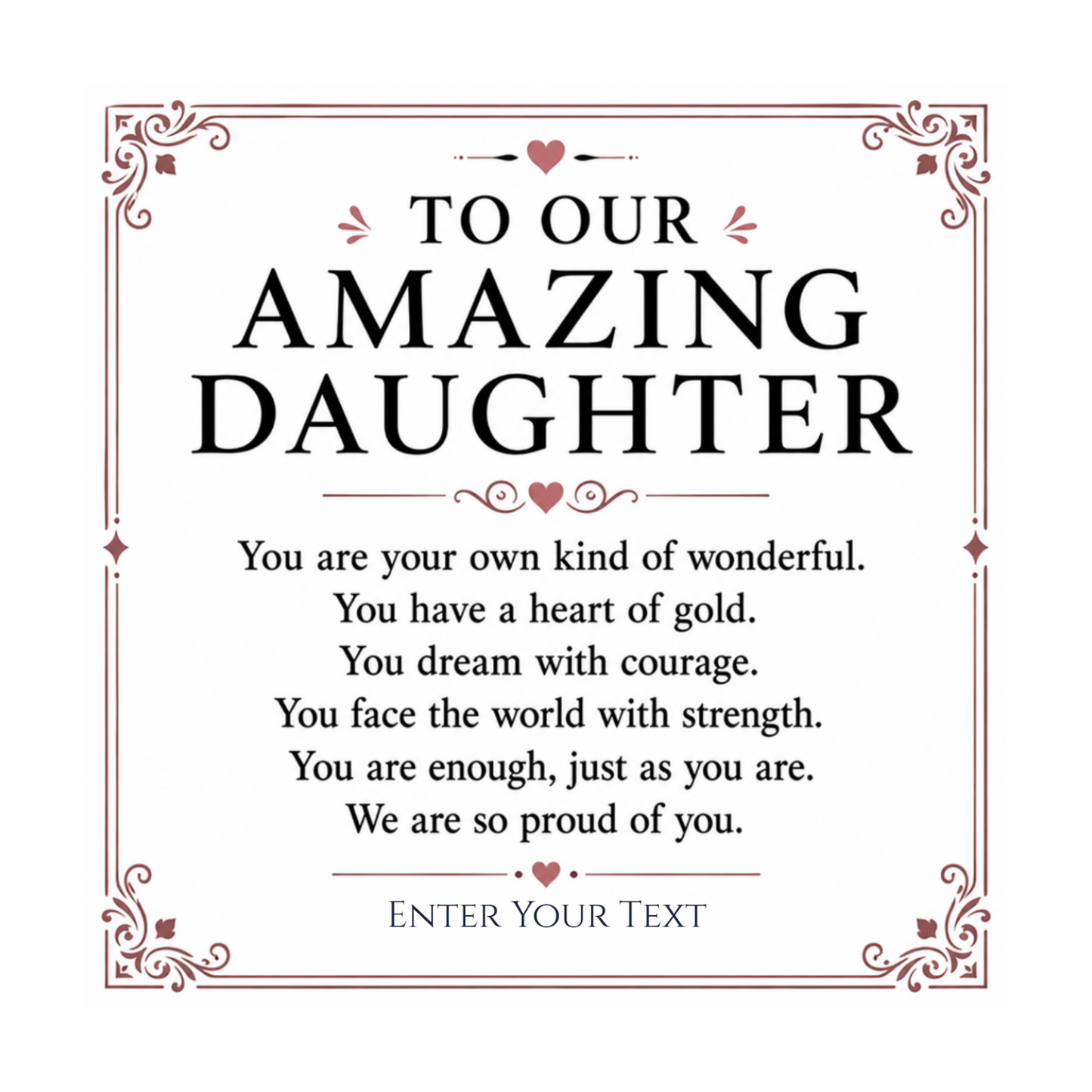 To Our Amazing Daughter Personalised Necklace With Poem, Love Knot Pendant In Keepsake Box