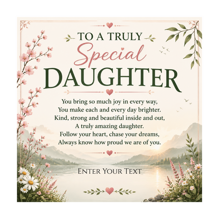 To A Truly Special Daughter Personalised Necklace With Poem, Love Knot Pendant In Keepsake Box