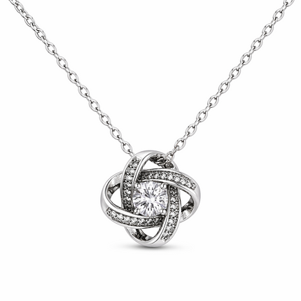 To A Precious Daughter Personalised Necklace With Poem, Love Knot Pendant In Keepsake Box