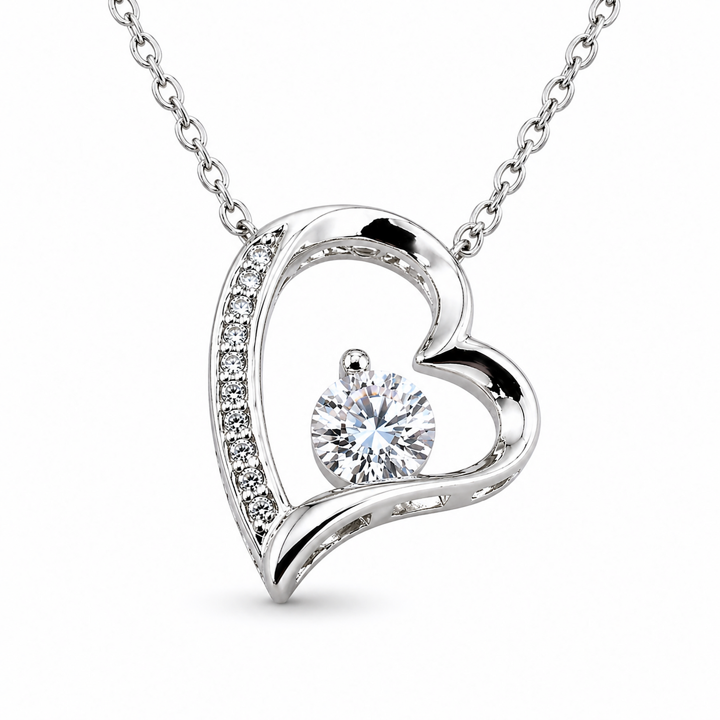 To My Daughter Personalised Necklace With Poem, Eternal Heart Pendant In Keepsake Box