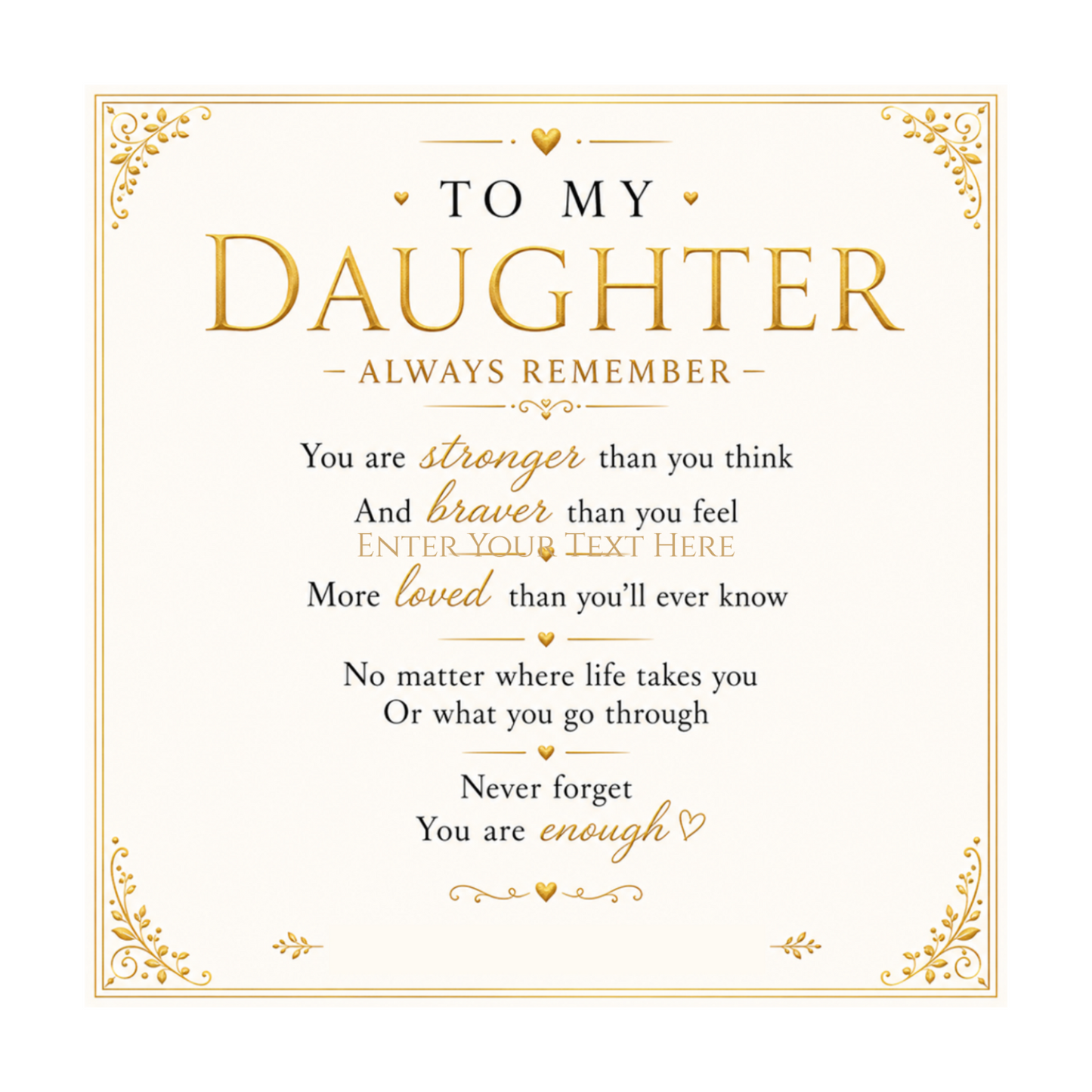 To My Daughter Personalised Necklace With Poem, Eternal Heart Pendant In Keepsake Box