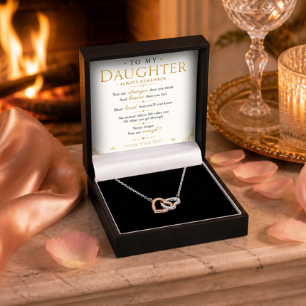 To My Daughter Personalised Necklace With Poem, Eternal Heart Pendant In Keepsake Box