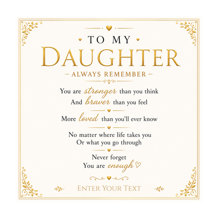 To My Daughter Personalised Necklace With Poem, Eternal Heart Pendant In Keepsake Box