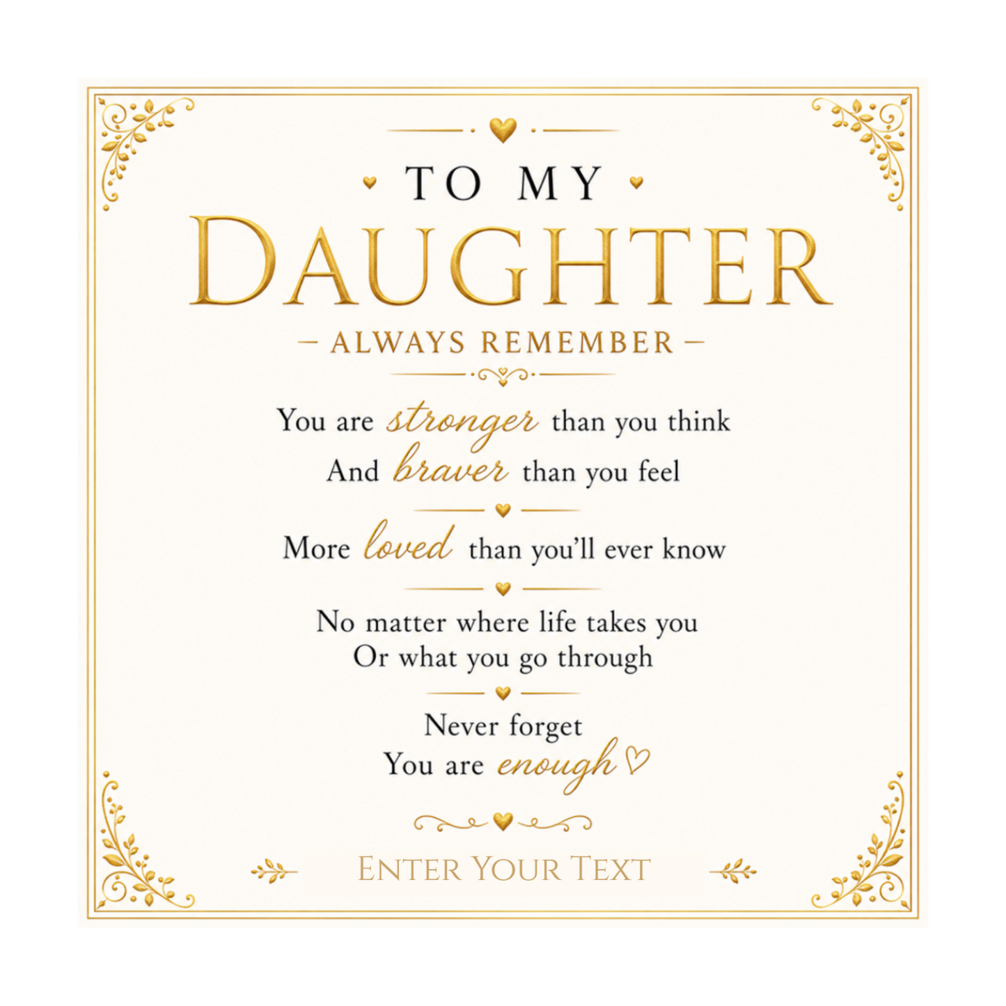 To My Daughter Personalised Necklace With Poem, Eternal Heart Pendant In Keepsake Box