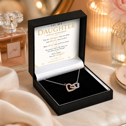 To My Daughter Personalised Necklace With Poem, Eternal Heart Pendant In Keepsake Box