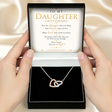 To My Daughter Personalised Necklace With Poem, Eternal Heart Pendant In Keepsake Box