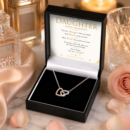 To My Daughter Personalised Necklace With Poem, Eternal Heart Pendant In Keepsake Box