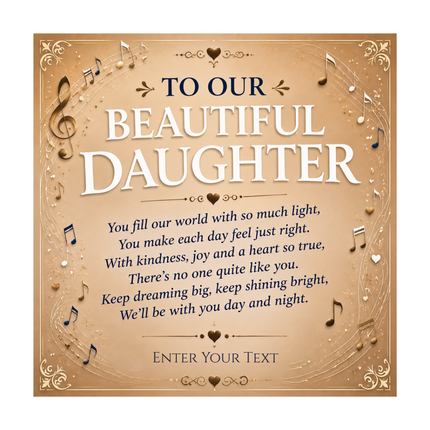To Our Beautiful Daughter Personalised Necklace With Poem, Eternal Heart Pendant In Keepsake Box