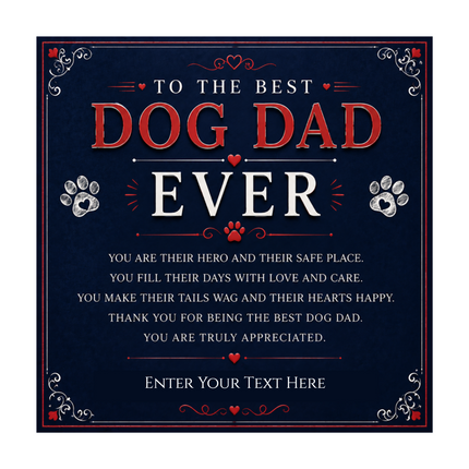 To The Best Dog Dad 18k Gold Plated Cuban Chain Necklace With Personalised Keepsake Box