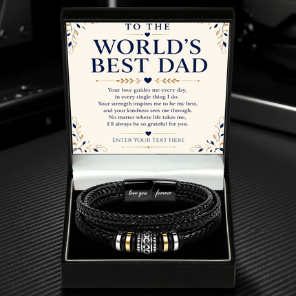 To The World's Best Dad Eternal Bond Bracelet With Personalised Keepsake Box