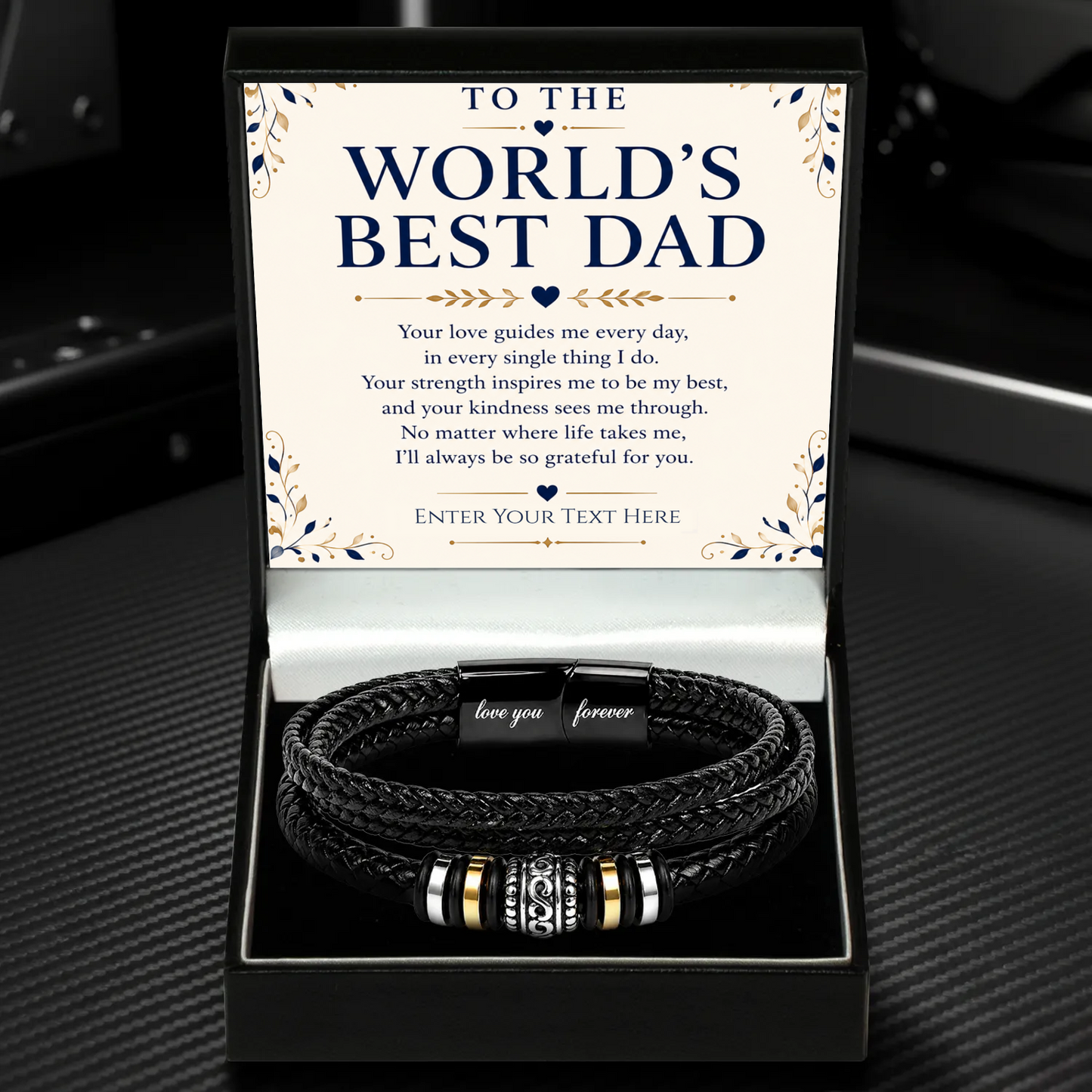 To The World's Best Dad Eternal Bond Bracelet With Personalised Keepsake Box