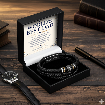 To The World's Best Dad Eternal Bond Bracelet With Personalised Keepsake Box