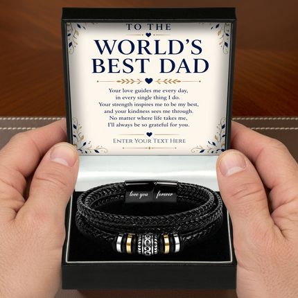 To The World's Best Dad Eternal Bond Bracelet With Personalised Keepsake Box