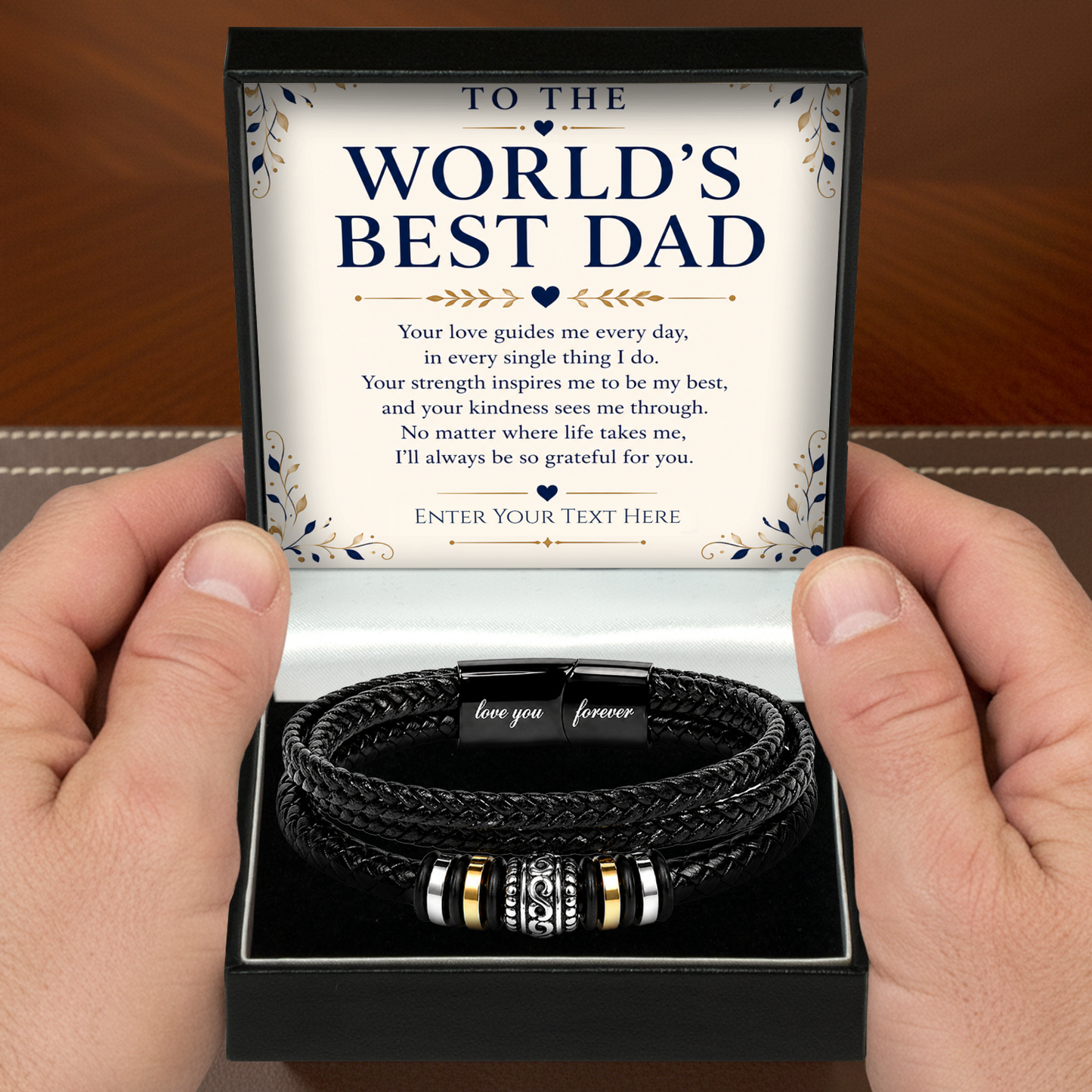 To The World's Best Dad Eternal Bond Bracelet With Personalised Keepsake Box