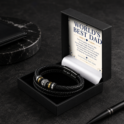 To The World's Best Dad Eternal Bond Bracelet With Personalised Keepsake Box