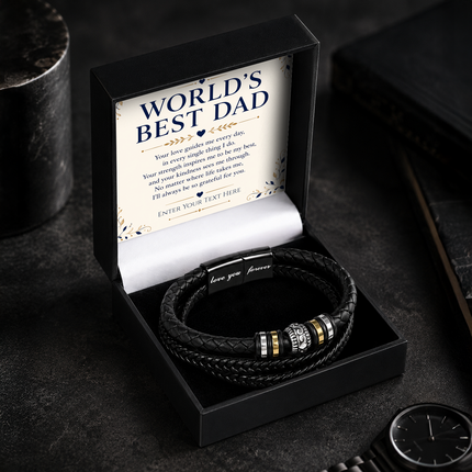 To The World's Best Dad Eternal Bond Bracelet With Personalised Keepsake Box