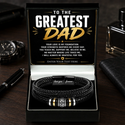 To The Greatest Dad Eternal Bond Bracelet With Personalised Keepsake Box