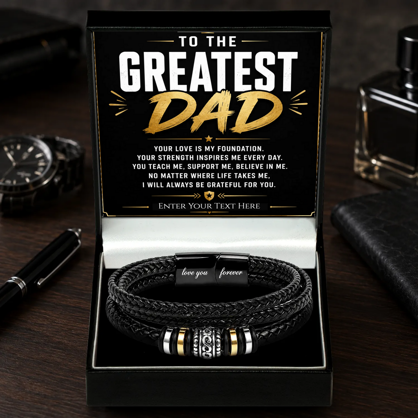 To The Greatest Dad Eternal Bond Bracelet With Personalised Keepsake Box