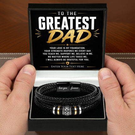 To The Greatest Dad Eternal Bond Bracelet With Personalised Keepsake Box