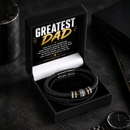 To The Greatest Dad Eternal Bond Bracelet With Personalised Keepsake Box