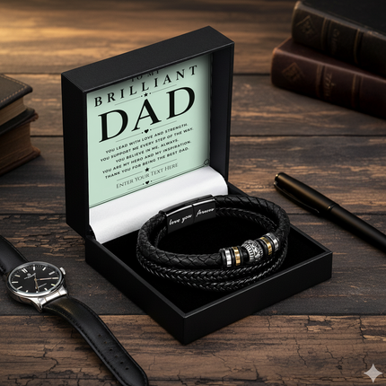 To My Brilliant Dad Eternal Bond Bracelet With Personalised Keepsake Box