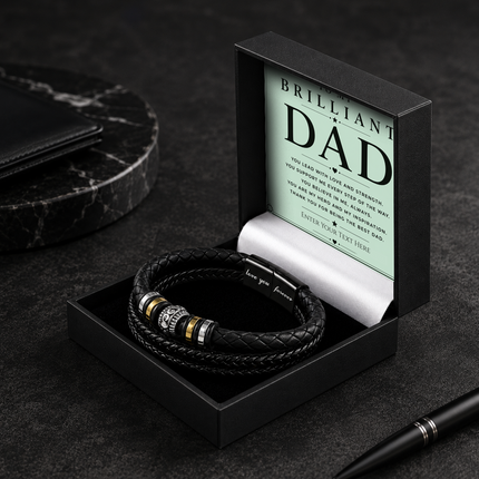 To My Brilliant Dad Eternal Bond Bracelet With Personalised Keepsake Box