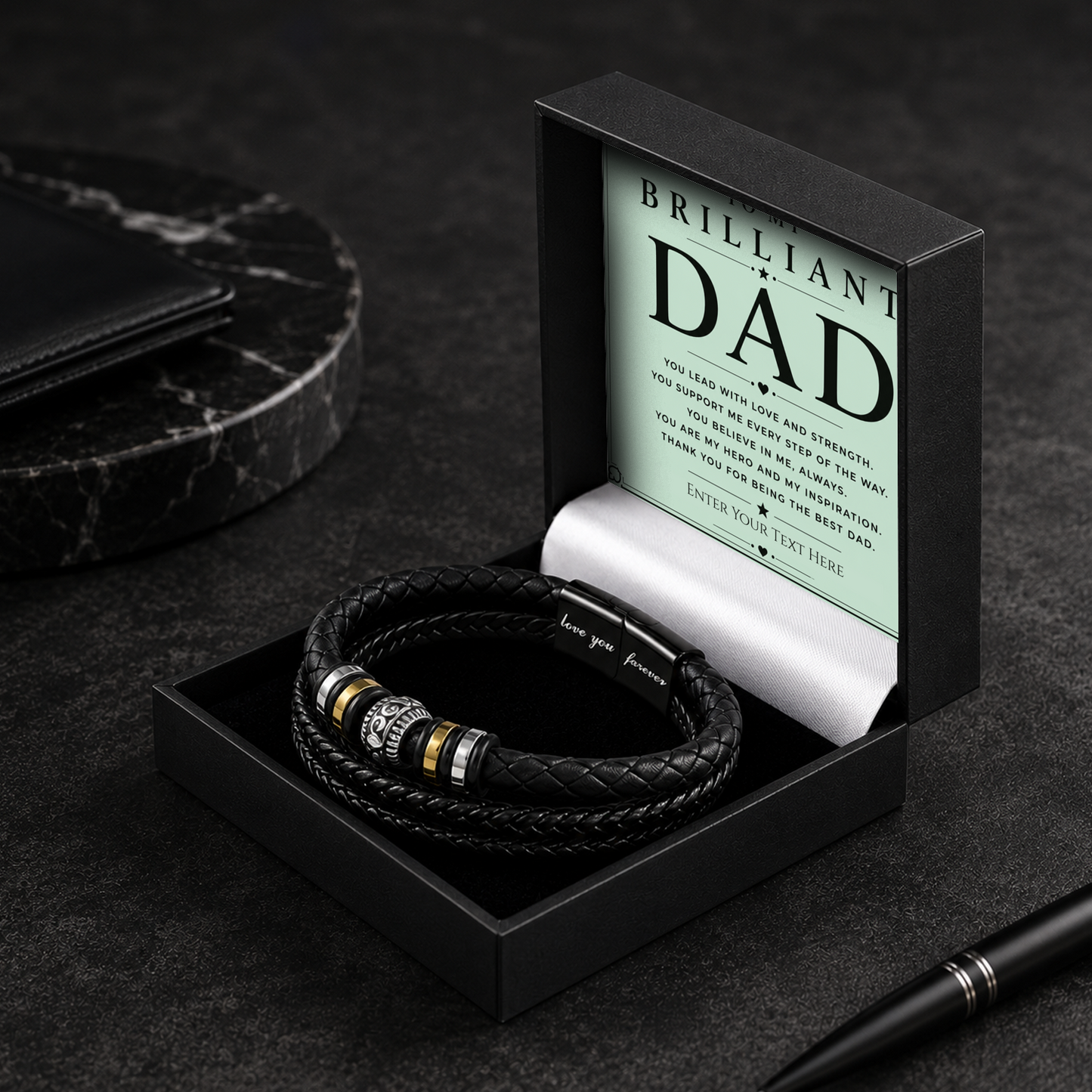 To My Brilliant Dad Eternal Bond Bracelet With Personalised Keepsake Box