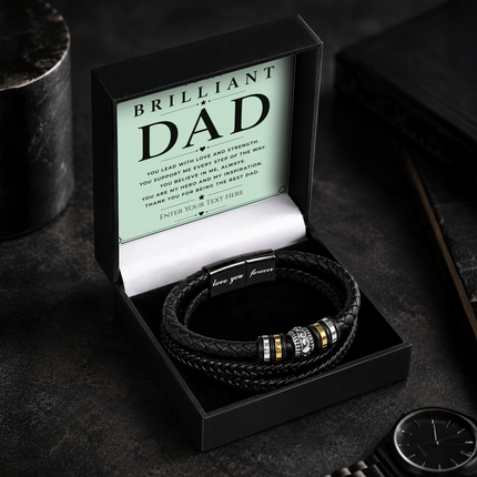To My Brilliant Dad Eternal Bond Bracelet With Personalised Keepsake Box