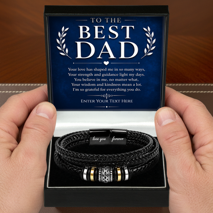 To The Best Dad Eternal Bond Bracelet With Personalised Keepsake Box