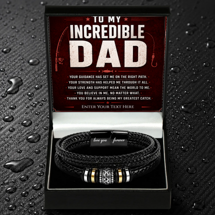 To My Incredible Dad Eternal Bond Bracelet With Personalised Keepsake Box