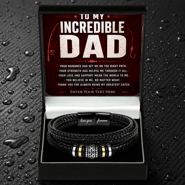To My Incredible Dad Eternal Bond Bracelet With Personalised Keepsake Box