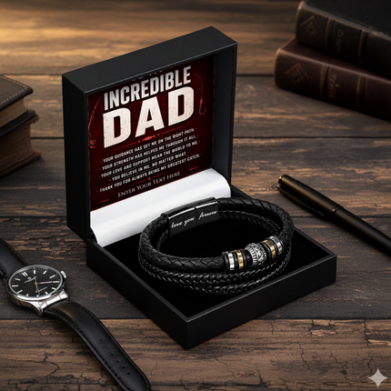 To My Incredible Dad Eternal Bond Bracelet With Personalised Keepsake Box