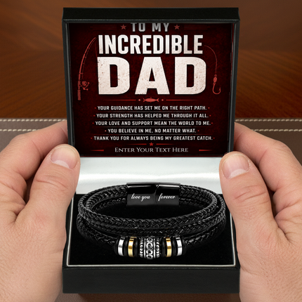 To My Incredible Dad Eternal Bond Bracelet With Personalised Keepsake Box