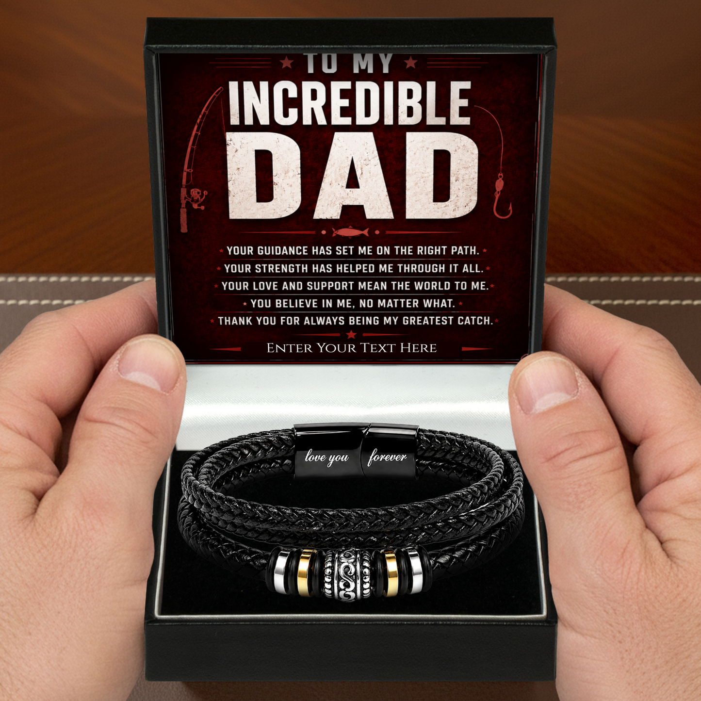 To My Incredible Dad Eternal Bond Bracelet With Personalised Keepsake Box
