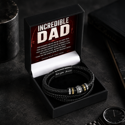 To My Incredible Dad Eternal Bond Bracelet With Personalised Keepsake Box