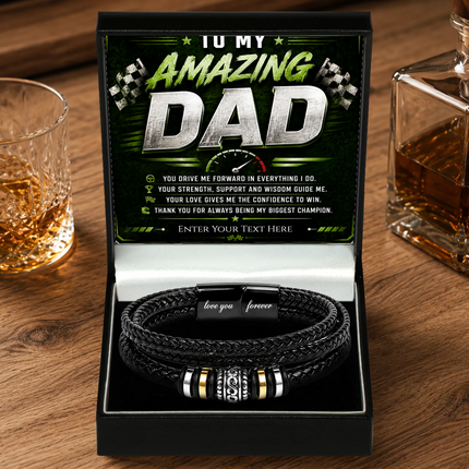 To My Amazing Dad Eternal Bond Bracelet With Personalised Keepsake Box