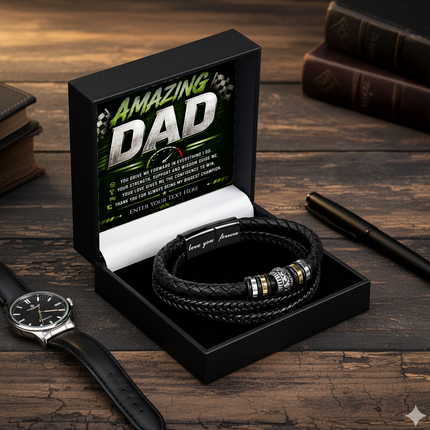 To My Amazing Dad Eternal Bond Bracelet With Personalised Keepsake Box