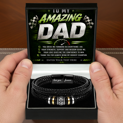To My Amazing Dad Eternal Bond Bracelet With Personalised Keepsake Box