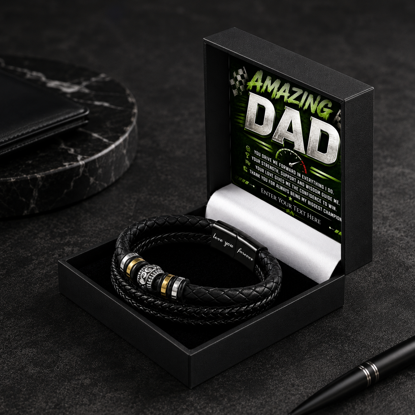 To My Amazing Dad Eternal Bond Bracelet With Personalised Keepsake Box