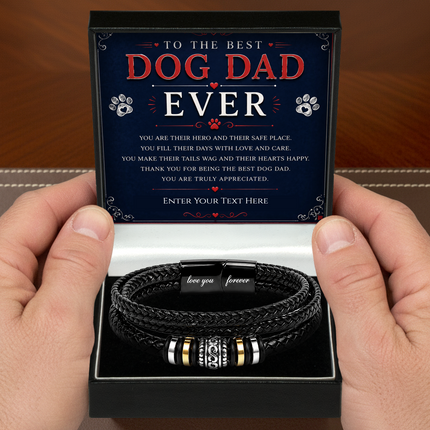To The Best Dog Dad Eternal Bond Bracelet With Personalised Keepsake Box