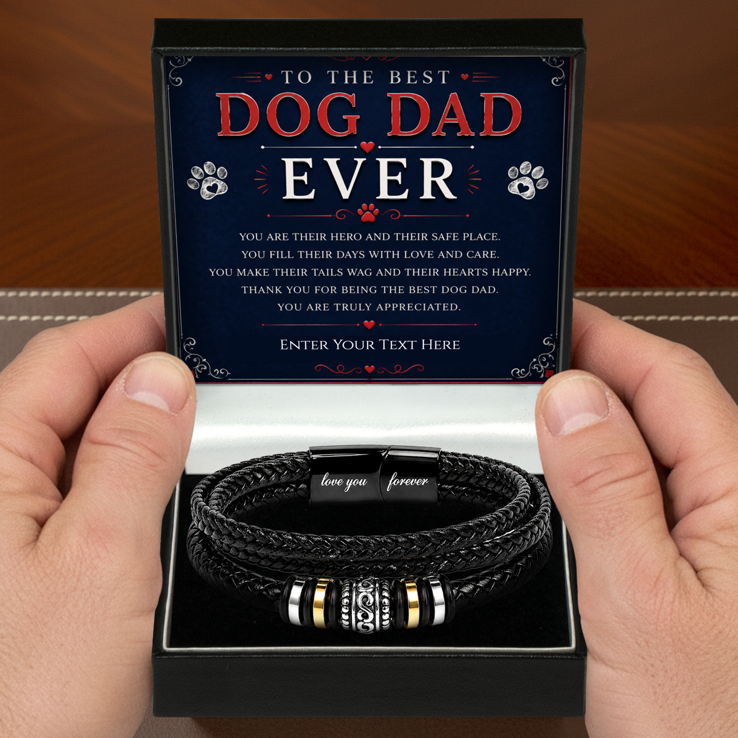 To The Best Dog Dad Eternal Bond Bracelet With Personalised Keepsake Box