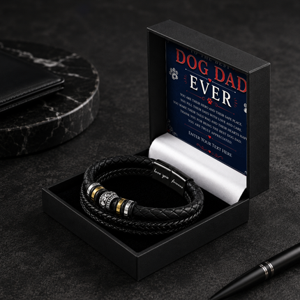 To The Best Dog Dad Eternal Bond Bracelet With Personalised Keepsake Box