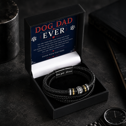 To The Best Dog Dad Eternal Bond Bracelet With Personalised Keepsake Box
