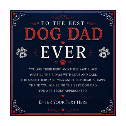 To The Best Dog Dad Stainless Steel Cuban Chain Necklace With Personalised Keepsake Box