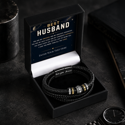 To The Best Husband Eternal Bond Bracelet With Personalised Keepsake Box
