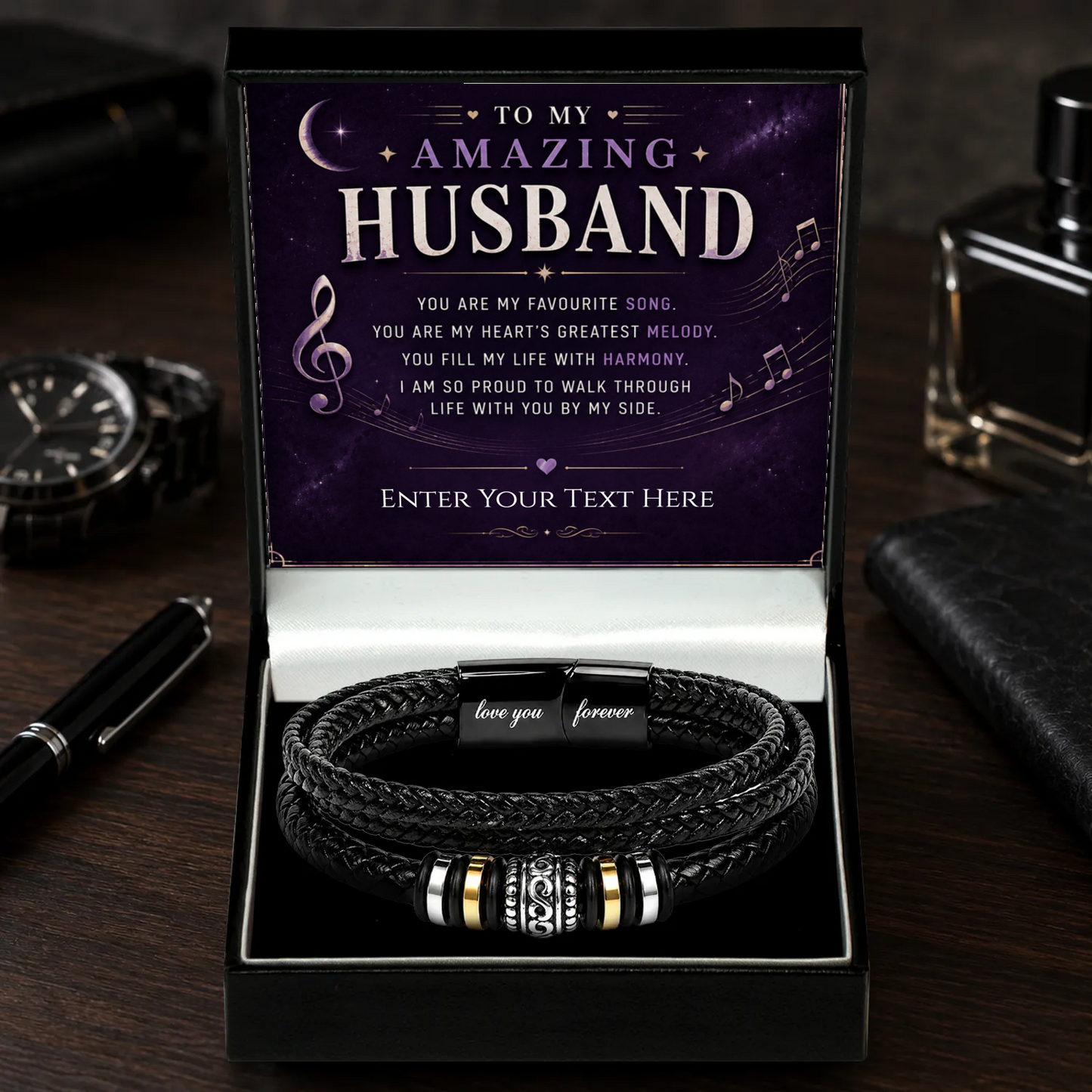To My Amazing Husband Eternal Bond Bracelet With Personalised Keepsake Box