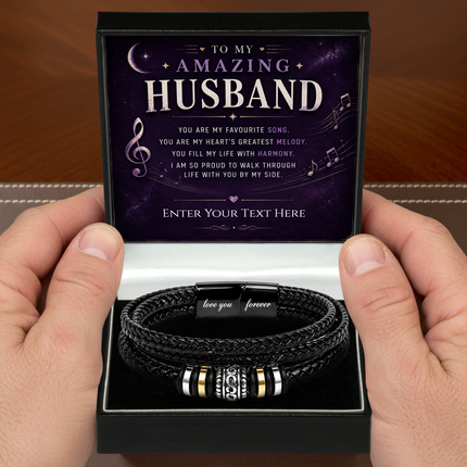 To My Amazing Husband Eternal Bond Bracelet With Personalised Keepsake Box