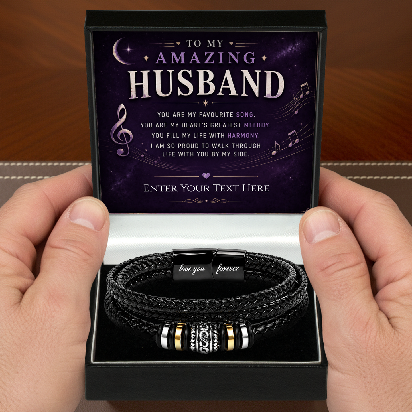 To My Amazing Husband Eternal Bond Bracelet With Personalised Keepsake Box